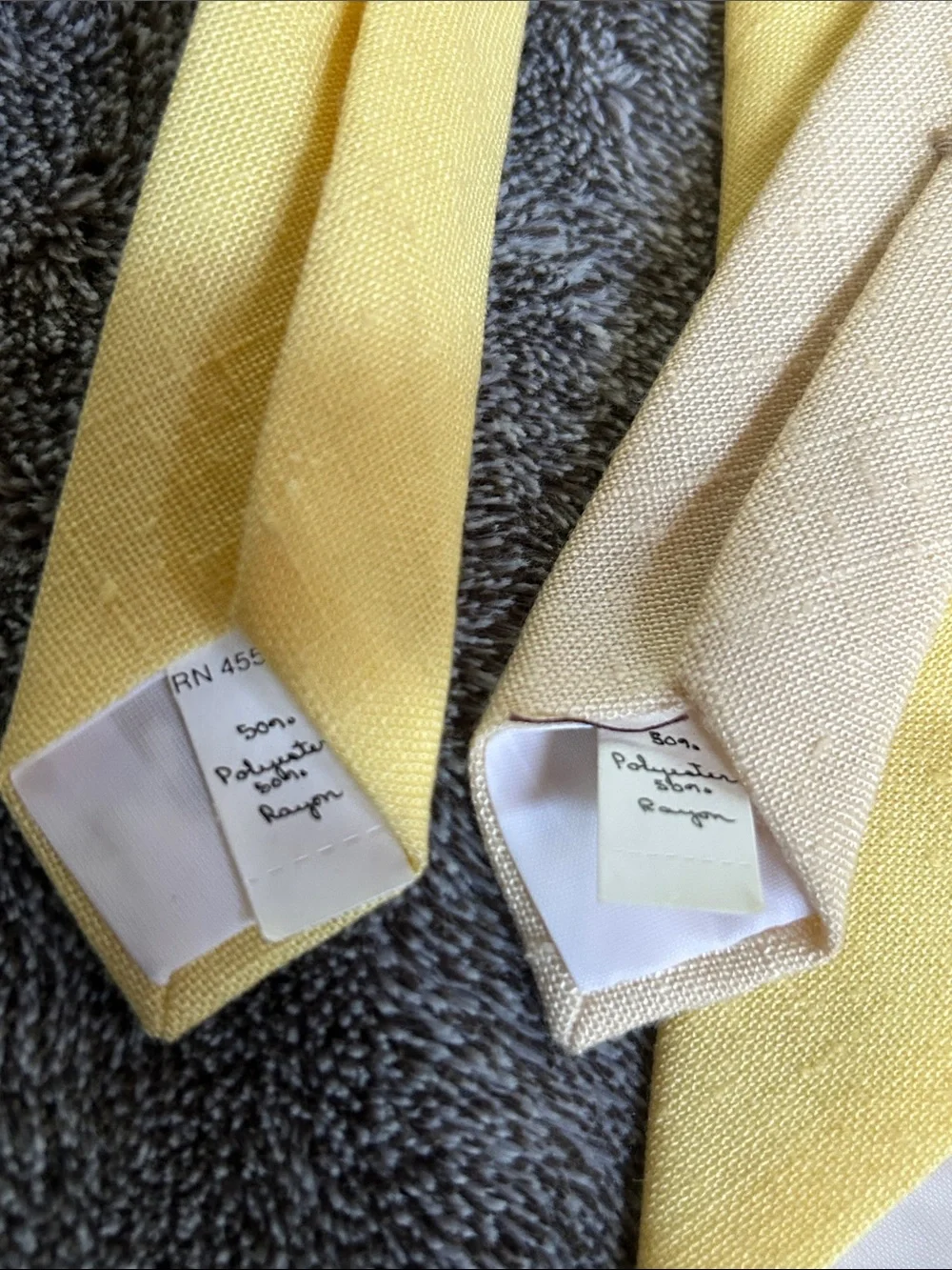 Men's Solid Yellow and Beige Necktie Set